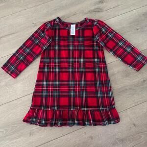 Children’s place red, black, and white plaid flannel dress